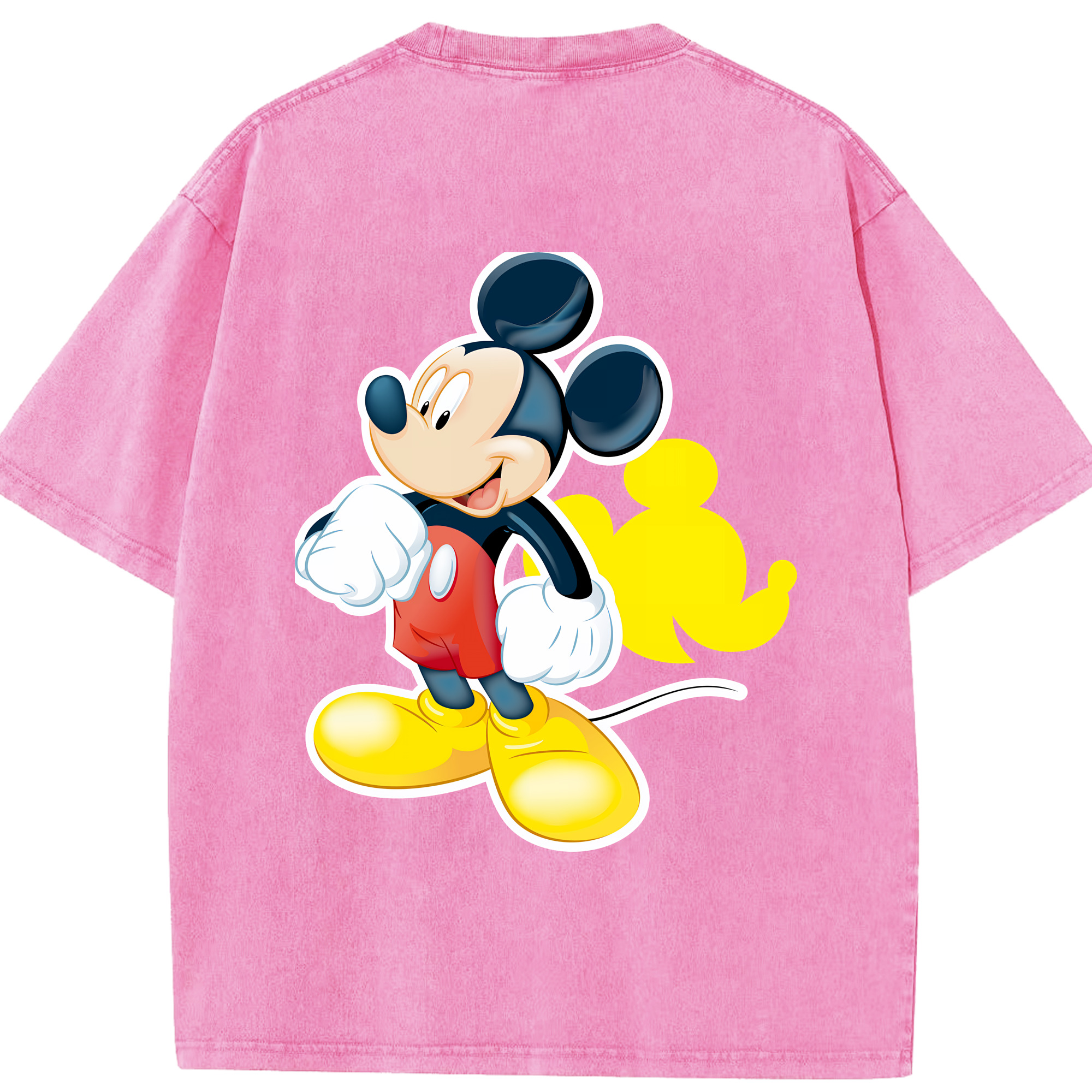（画像用） ミッキーマウス Mickey Mouse 綿100% ヴィンテージ風 半袖Tシャツ（背面プリント）